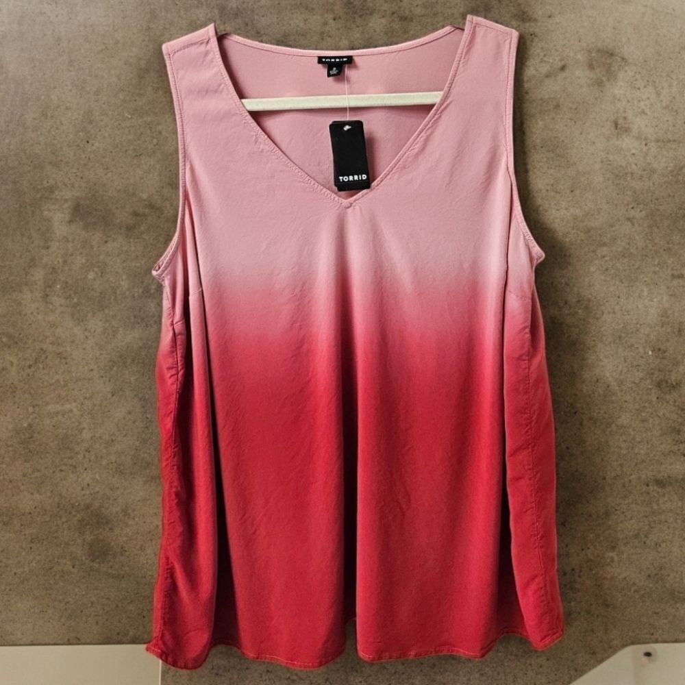 NEW TORRID Plus Size Dip-Dye Sleeveless Challis Tank Top Size 2X